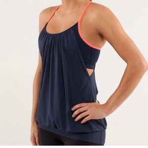 Lululemon Bra Tank Top Navy Coral size 6